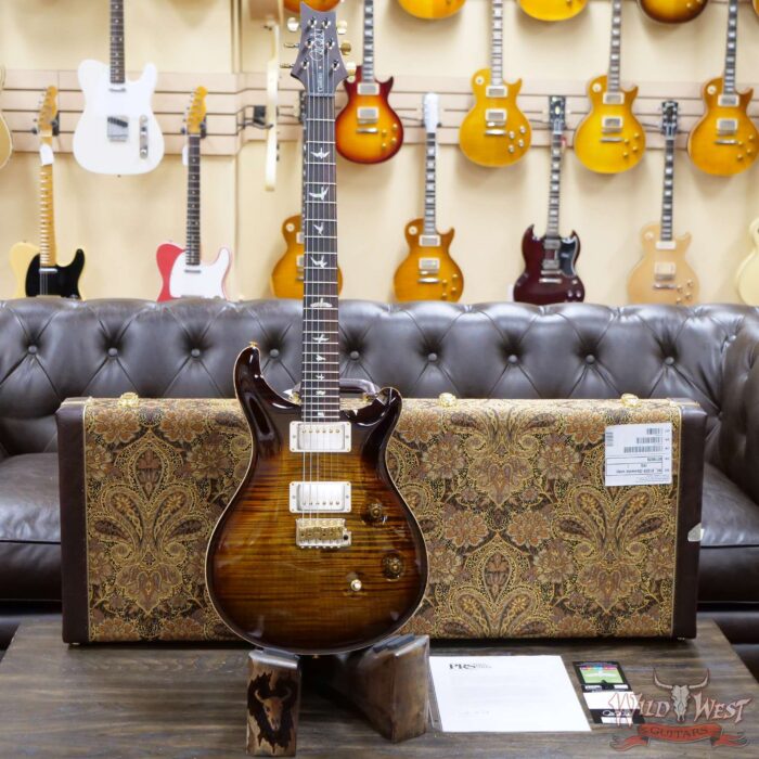 Paul Reed Smith PRS Wood Library 10 Top Custom 24 Flame Maple Top Brazilian Rosewood Board Black Gold Burst - Image 5