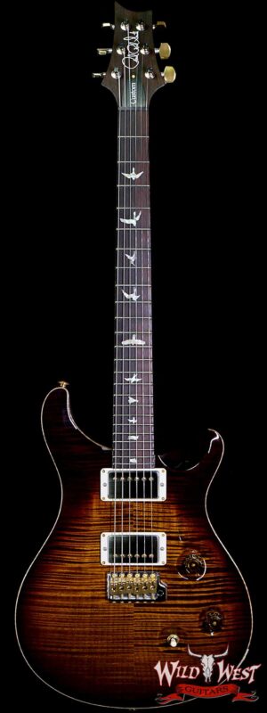 Paul Reed Smith PRS Wood Library 10 Top Custom 24 Flame Maple Top Brazilian Rosewood Board Black Gold Burst