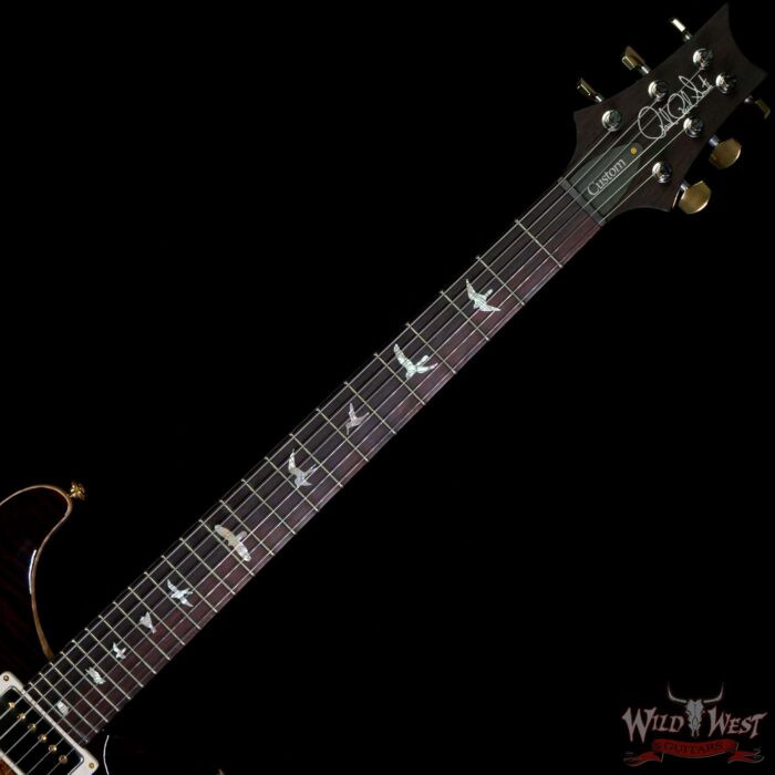 Paul Reed Smith PRS Wood Library 10 Top Custom 24 Flame Maple Top Brazilian Rosewood Board Black Gold Burst - Image 4
