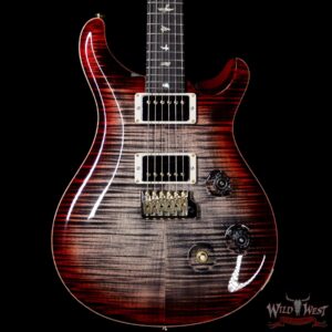 PRS Wood Library 10 Top Custom 24 Flame Maple Top Brazilian Rosewood Fingerboard Charcoal Cherry Burst - Image 3