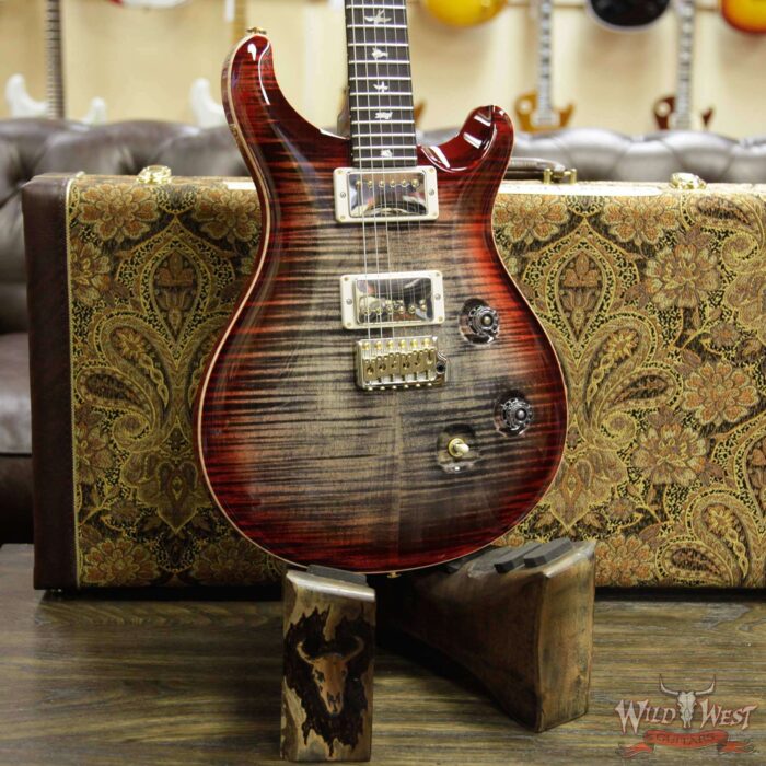 PRS Wood Library 10 Top Custom 24 Flame Maple Top Brazilian Rosewood Fingerboard Charcoal Cherry Burst - Image 12