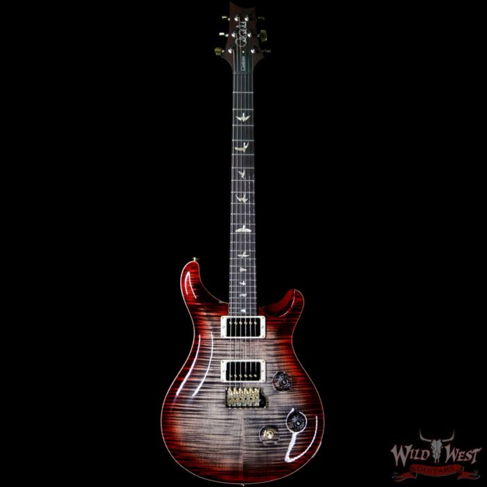 PRS Wood Library 10 Top Custom 24 Flame Maple Top Brazilian Rosewood Fingerboard Charcoal Cherry Burst - Image 4