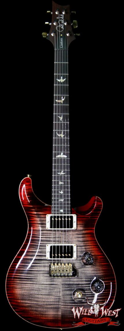 PRS Wood Library 10 Top Custom 24 Flame Maple Top Brazilian Rosewood Fingerboard Charcoal Cherry Burst