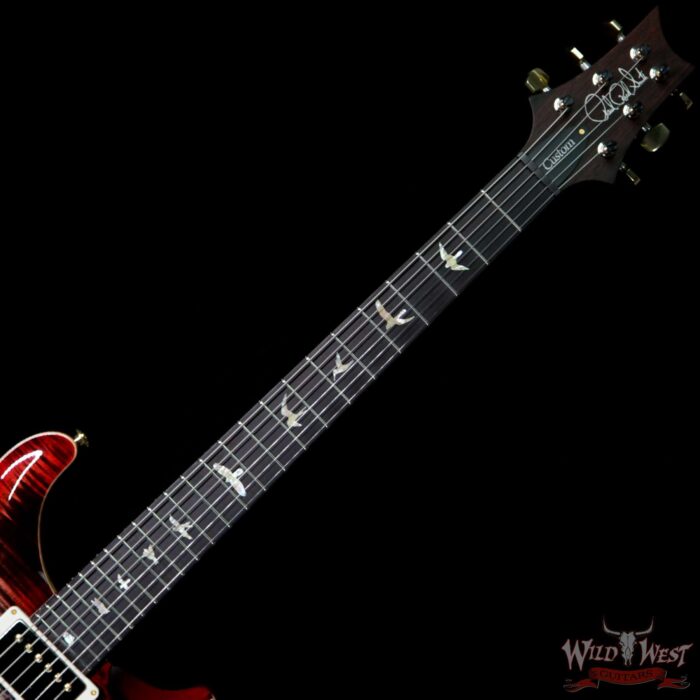 PRS Wood Library 10 Top Custom 24 Flame Maple Top Brazilian Rosewood Fingerboard Charcoal Cherry Burst - Image 8