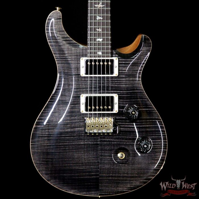 PRS Wood Library 10 Top Custom 24 Fatback Flame Maple Top Brazilian Rosewood Fingerboard Grey Black - Image 3