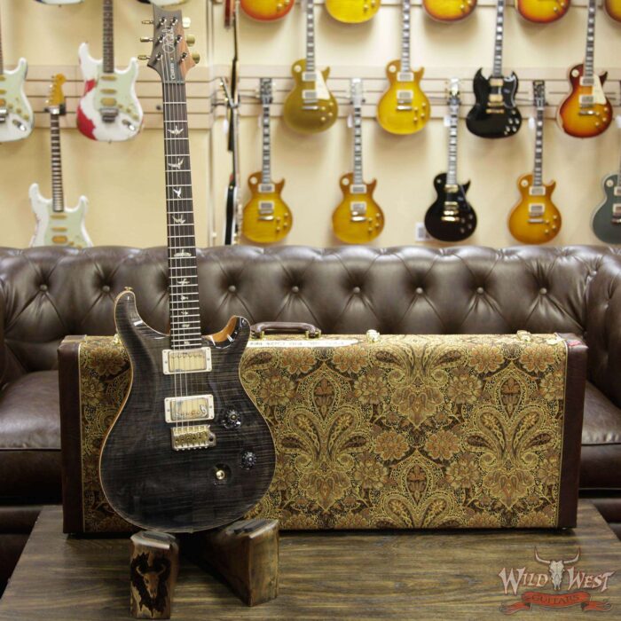 PRS Wood Library 10 Top Custom 24 Fatback Flame Maple Top Brazilian Rosewood Fingerboard Grey Black - Image 11