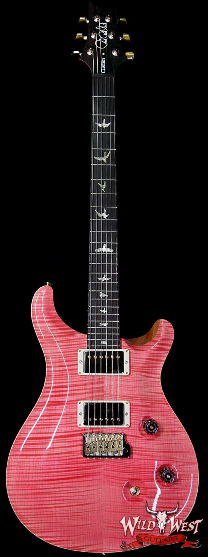 PRS Wood Library 10 Top Custom 24 Fatback Flame Top Brazilian Rosewood Fingerboard Bonnie Pink - Image 1