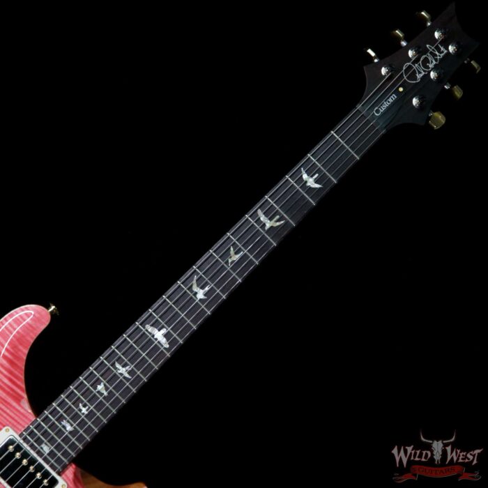 PRS Wood Library 10 Top Custom 24 Fatback Flame Top Brazilian Rosewood Fingerboard Bonnie Pink - Image 8