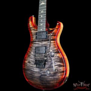 Paul Reed Smith PRS Wood Library 10 Top Custom 24 Floyd Rose Ebony Fingerboard Stained Flame Maple Neck Charcoal Cherry Burst - Image 2