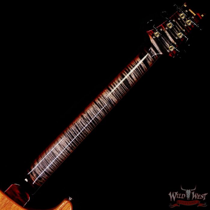 Paul Reed Smith PRS Wood Library 10 Top Custom 24 Floyd Rose Ebony Fingerboard Stained Flame Maple Neck Charcoal Cherry Burst - Image 5