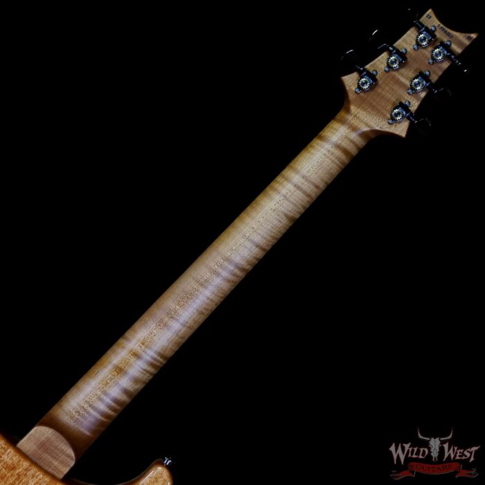 Paul Reed Smith PRS Wood Library 10 Top Custom 24 Floyd Rose Ebony Fingerboard Roasted Flame Maple Neck Blue Fade - Image 5