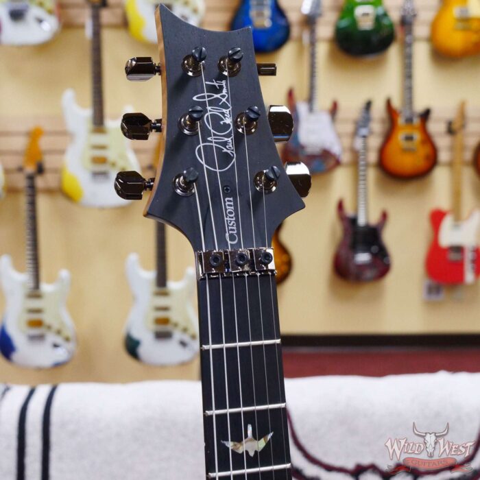 Paul Reed Smith PRS Wood Library 10 Top Custom 24 Floyd Rose Ebony Fingerboard Roasted Flame Maple Neck Blue Fade - Image 7