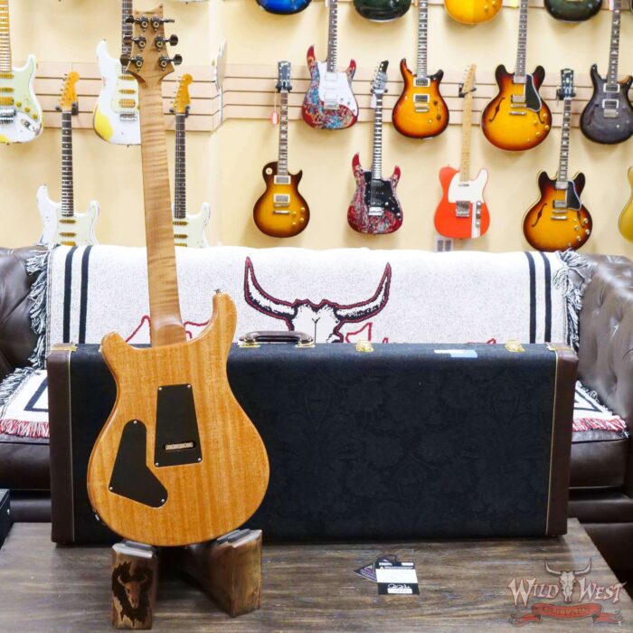 Paul Reed Smith PRS Wood Library 10 Top Custom 24 Floyd Rose Ebony Fingerboard Roasted Flame Maple Neck Blue Fade - Image 9