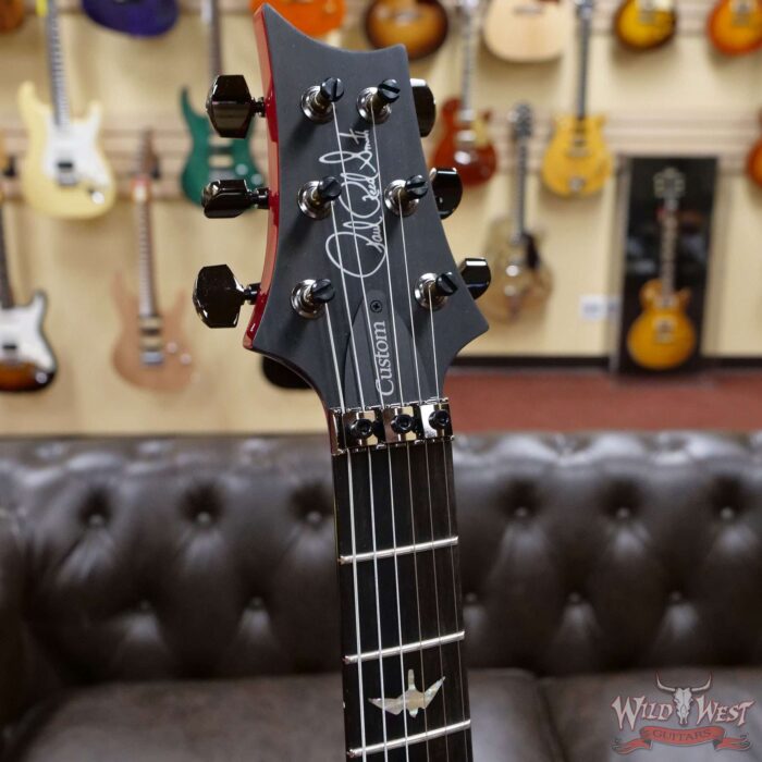 PRS Wood Library 10 Top Custom 24 Floyd Rose Ebony Fingerboard AAA Flame Maple Neck Blood Orange - Image 7
