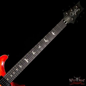 PRS Wood Library 10 Top Custom 24 Floyd Rose Ebony Fingerboard AAA Flame Maple Neck Blood Orange - Image 4