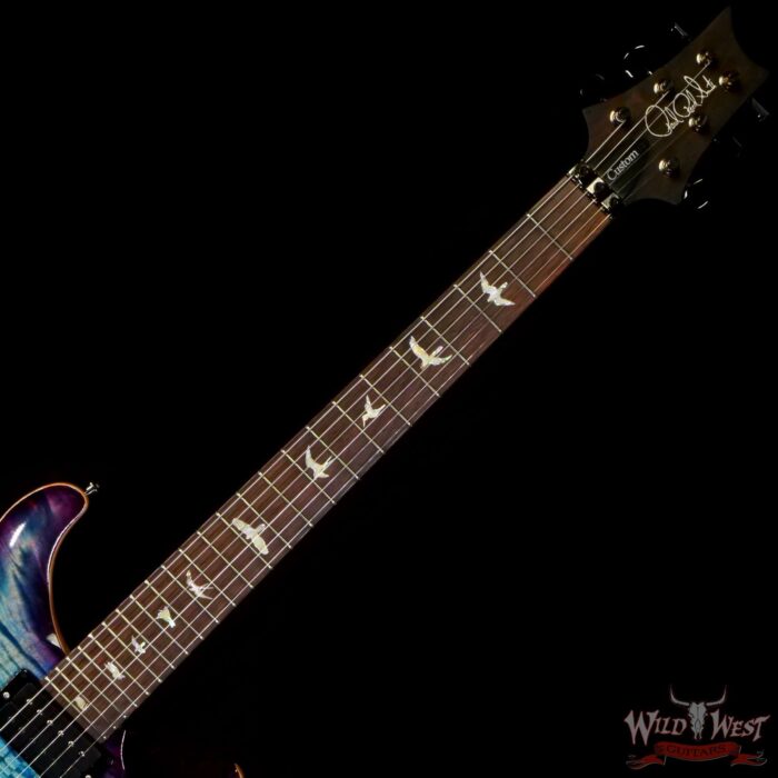 Paul Reed Smith PRS Wood Library 10 Top Custom 24 Floyd Rose Brazilian Rosewood Fingerboard Flame Maple Neck Aquableux Purple Burst (US Only / No International Shipping) - Image 4