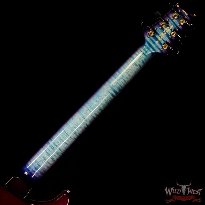 Paul Reed Smith PRS Wood Library 10 Top Custom 24 Floyd Rose Brazilian Rosewood Fingerboard Flame Maple Neck Aquableux Purple Burst (US Only / No International Shipping) - Image 5