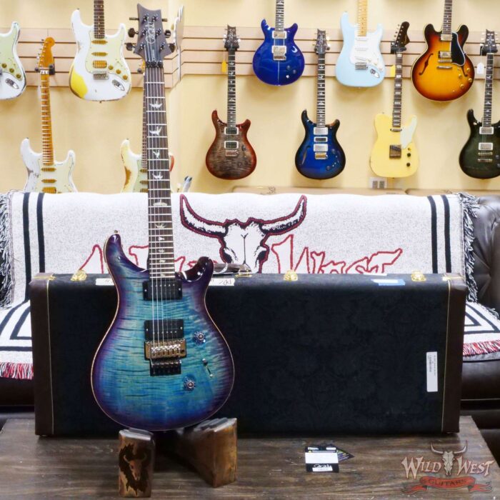 Paul Reed Smith PRS Wood Library 10 Top Custom 24 Floyd Rose Brazilian Rosewood Fingerboard Flame Maple Neck Aquableux Purple Burst (US Only / No International Shipping) - Image 6