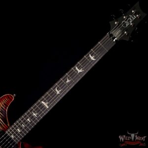 PRS Wood Library 10 Top Custom 24 Floyd Rose Ebony Fingerboard AAA Flame Maple Neck Charcoal Cherry Burst - Image 4