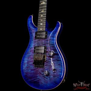 PRS Wood Library 10 Top Custom 24 Floyd Rose Ebony Fingerboard AAA Flame Maple Neck Violet Blue Burst - Image 2