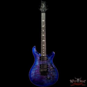 PRS Wood Library 10 Top Custom 24 Floyd Rose Ebony Fingerboard AAA Flame Maple Neck Violet Blue Burst - Image 3