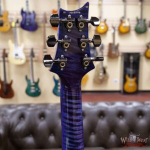 PRS Wood Library 10 Top Custom 24 Floyd Rose Ebony Fingerboard AAA Flame Maple Neck Violet Blue Burst - Image 10