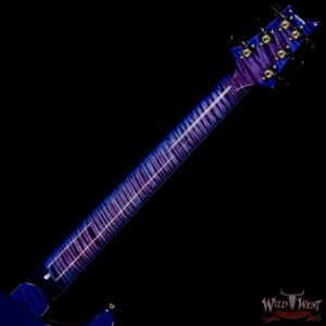 PRS Wood Library 10 Top Custom 24 Floyd Rose Ebony Fingerboard AAA Flame Maple Neck Violet Blue Burst - Image 5