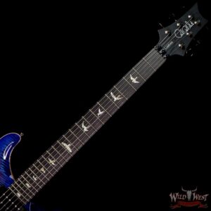 PRS Wood Library 10 Top Custom 24 Floyd Rose Ebony Fingerboard AAA Flame Maple Neck Violet Blue Burst - Image 4