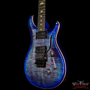 Paul Reed Smith PRS Wood Library 10 Top Custom 24 Floyd Rose Ebony Fingerboard Stained Flame Maple Neck Violet Blue Burst - Image 2