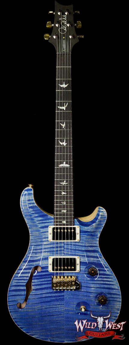 PRS Wood Library 10 Top Custom 24 Semi Hollow Flame Maple Top & Neck Brazilian Rosewood Fretbaord Faded Blue Jean