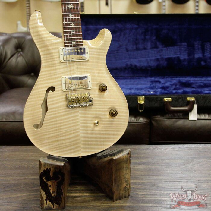 2017 PRS Wood Library 10 Top Custom 24 Semi-Hollow Flame Maple Top & Neck Cocobolo Fretboard Natural - Image 12