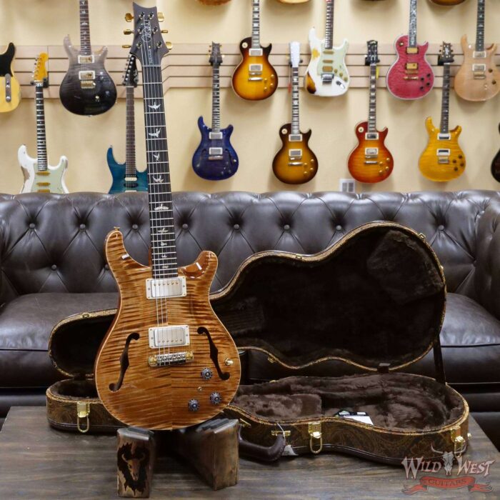 Paul Reed Smith Wood Library 10 Top Hollowbody I Piezo Flame Neck Brazilian Rosewood Board Copperhead - Image 6