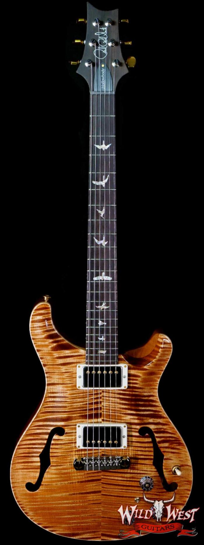 Paul Reed Smith Wood Library 10 Top Hollowbody I Piezo Flame Neck Brazilian Rosewood Board Copperhead - Image 1