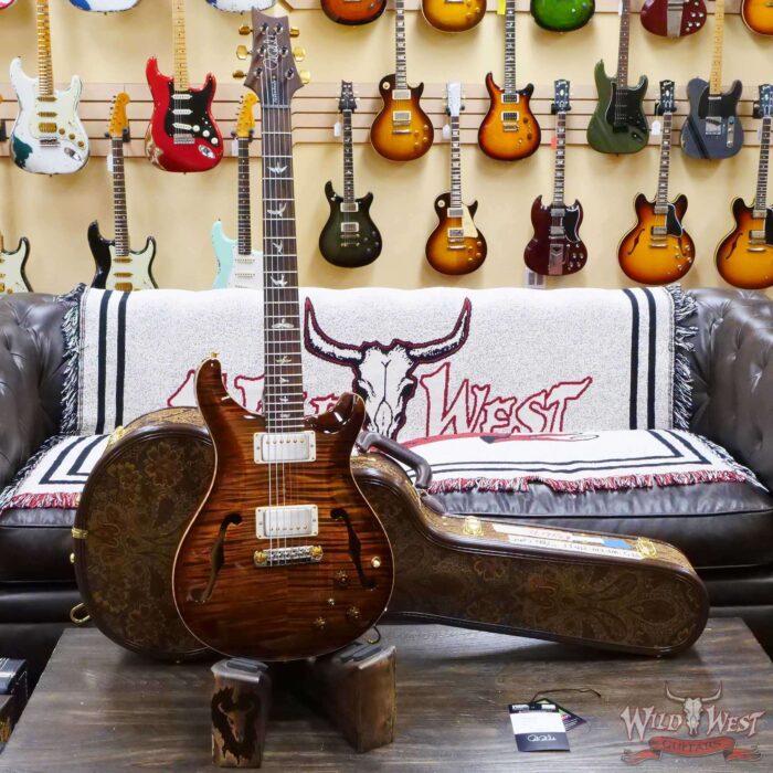 Paul Reed Smith Wood Library 10 Top Hollowbody I Piezo Flame Neck Brazilian Rosewood Board Copperhead - Image 6