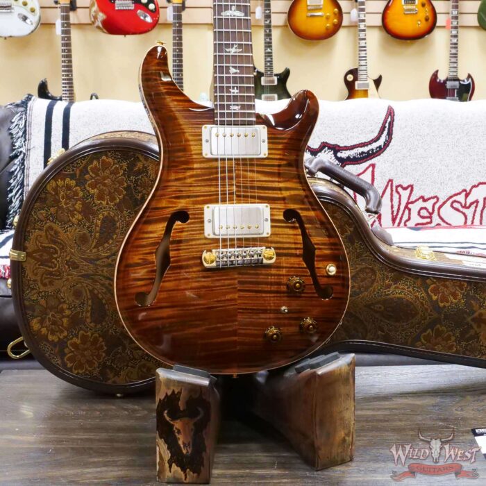 Paul Reed Smith Wood Library 10 Top Hollowbody I Piezo Flame Neck Brazilian Rosewood Board Copperhead - Image 8