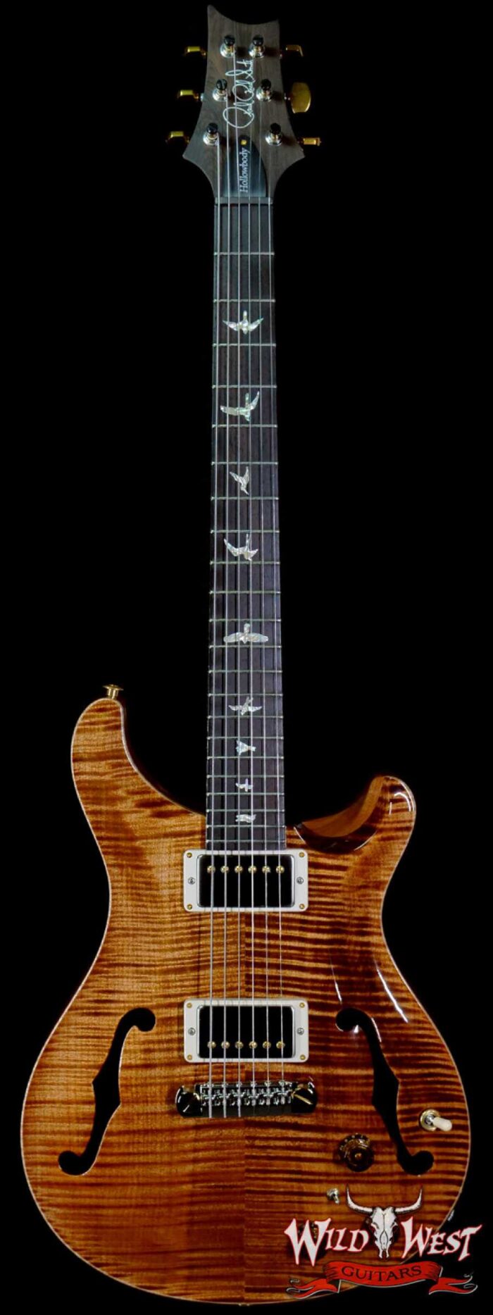 Paul Reed Smith Wood Library 10 Top Hollowbody I Piezo Flame Neck Brazilian Rosewood Board Copperhead - Image 1