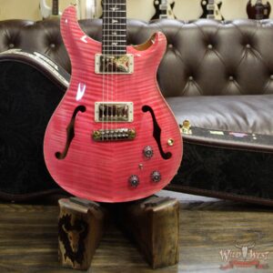 PRS Wood Library 10 Top Hollowbody I Piezo HB1 Flame Maple Top & Neck Brazilian Rosewood Board Bonnie Pink - Image 13