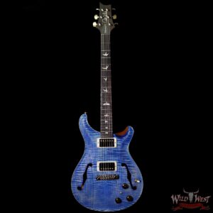 PRS Wood Library Flame 10 Top Hollowbody HB1 Piezo Brazilian Rosewood Board Faded Blue Jean - Image 5