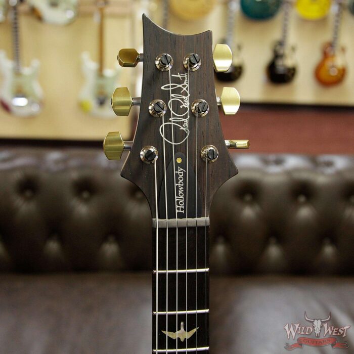 PRS Wood Library Flame 10 Top Hollowbody HB1 Piezo Brazilian Rosewood Board Faded Blue Jean - Image 10