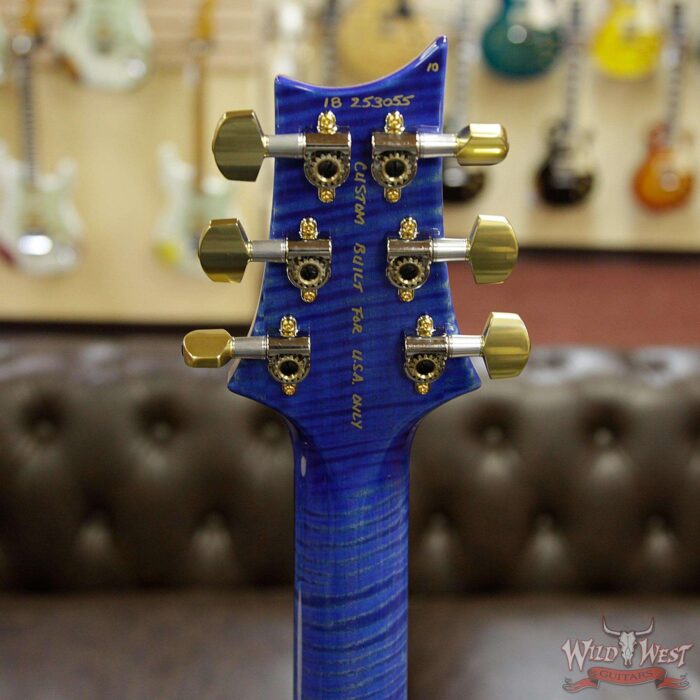 PRS Wood Library Flame 10 Top Hollowbody HB1 Piezo Brazilian Rosewood Board Faded Blue Jean - Image 13
