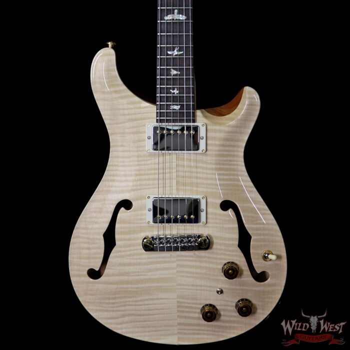 PRS Wood Library Flame 10 Top Hollowbody I Piezo HB1 Brazilian Rosewood Board Flame Maple Neck Natural - Image 3