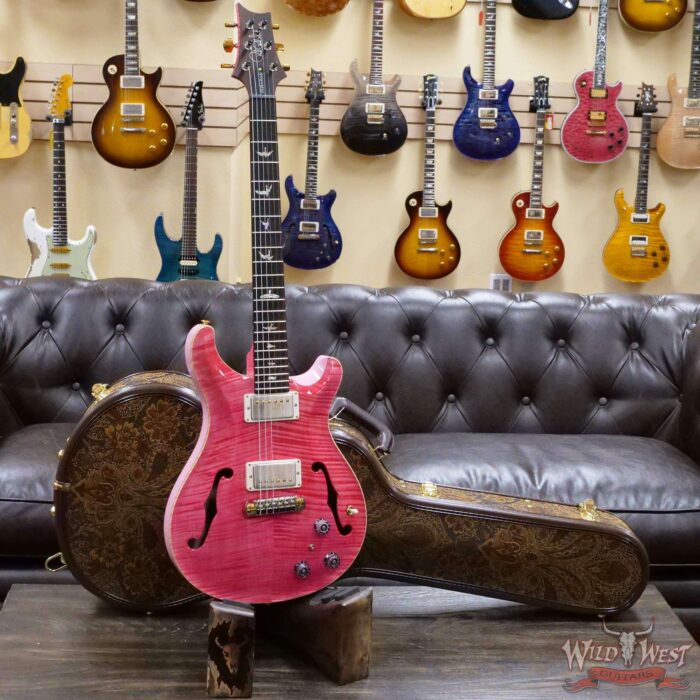 Paul Reed Smith Wood Library 10 Top Hollowbody I Piezo Flame Neck Brazilian Rosewood Board Bonnie Pink - Image 6