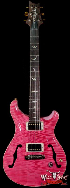 Paul Reed Smith Wood Library 10 Top Hollowbody I Piezo Flame Neck Brazilian Rosewood Board Bonnie Pink