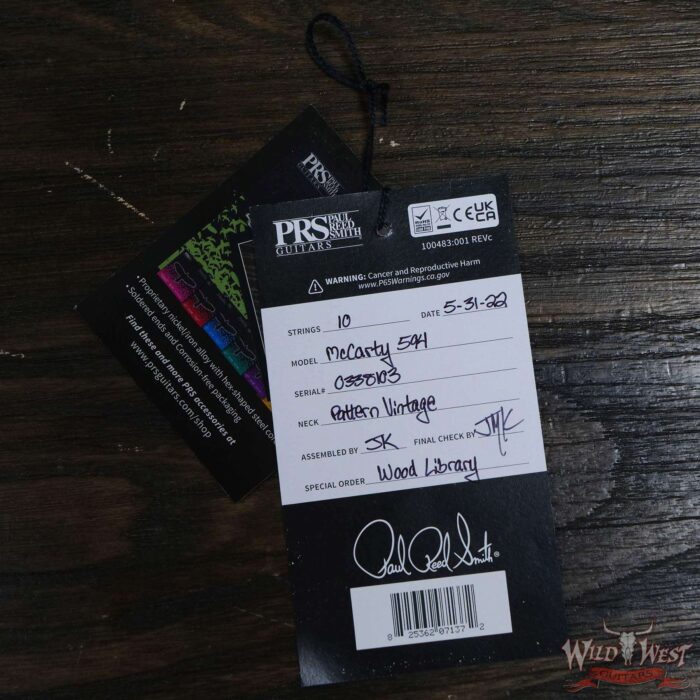 Paul Reed Smith PRS Wood Library 10 Top McCarty 594 Brazilian Rosewood Fingerboard Aquamarine - Image 12