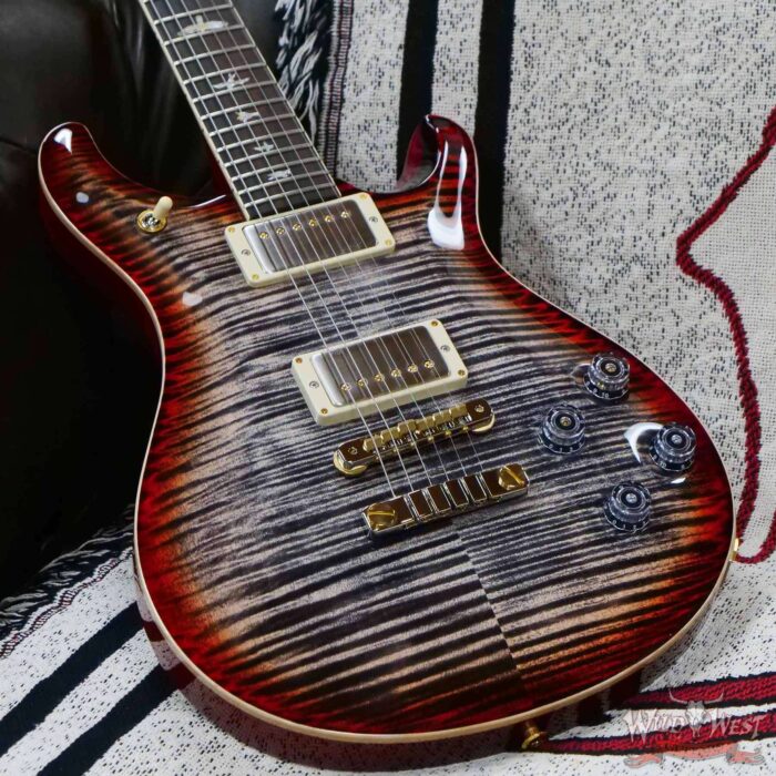 Paul Reed Smith PRS Wood Library 10 Top McCarty 594 Flame Maple Top Brazilian Rosewood Board Charcoal Cherry Burst - Image 8