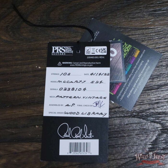 Paul Reed Smith PRS Wood Library 10 Top McCarty 594 Flame Maple Top Brazilian Rosewood Board Charcoal Cherry Burst - Image 12