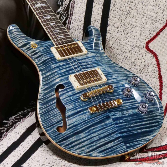 Paul Reed Smith PRS Wood Library 10 Top McCarty 594 Semi-Hollow Brazilian Rosewood Fingerboard Faded Whale Blue - Image 7