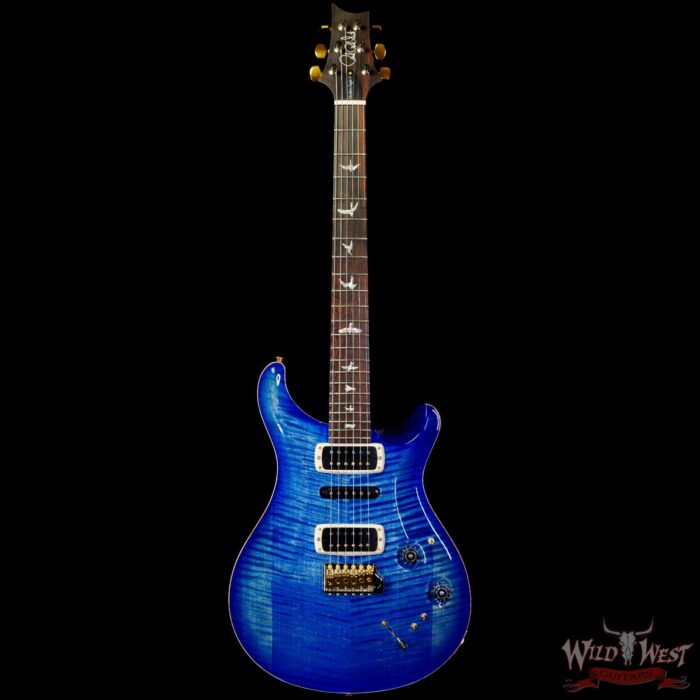 Paul Reed Smith PRS Wood Library 10 Top Modern Eagle V Stained Flame Maple Neck Brazilian Rosewood Board Faded Blue Burst - Image 3