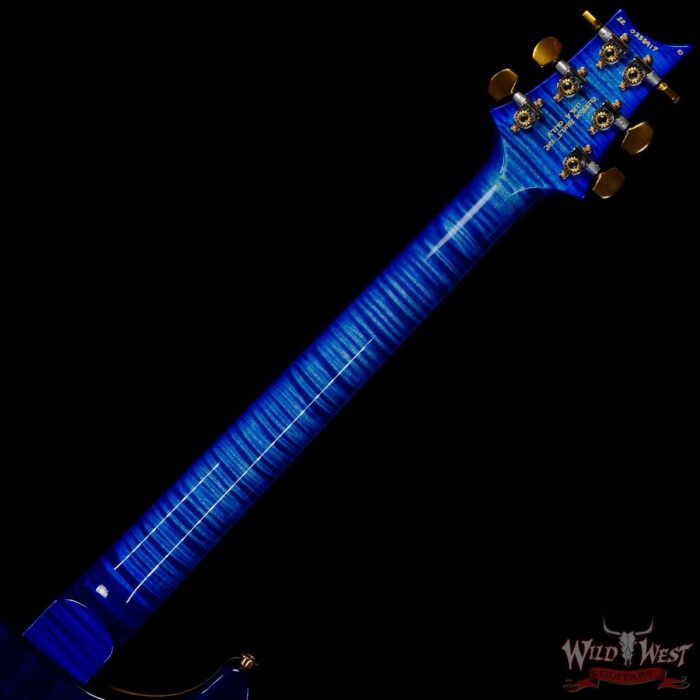 Paul Reed Smith PRS Wood Library 10 Top Modern Eagle V Stained Flame Maple Neck Brazilian Rosewood Board Faded Blue Burst - Image 5