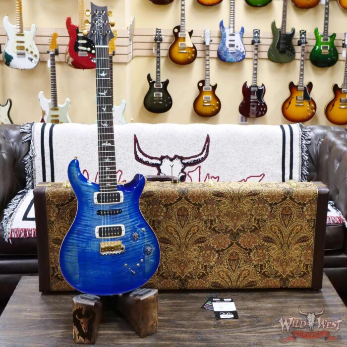 Paul Reed Smith PRS Wood Library 10 Top Modern Eagle V Stained Flame Maple Neck Brazilian Rosewood Board Faded Blue Burst - Image 6